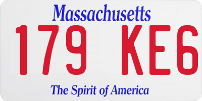 MA license plate 179KE6