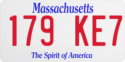 MA license plate 179KE7