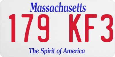 MA license plate 179KF3
