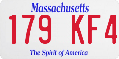 MA license plate 179KF4