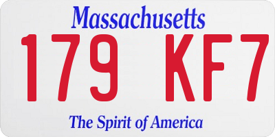 MA license plate 179KF7