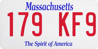 MA license plate 179KF9