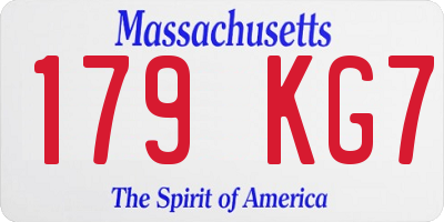 MA license plate 179KG7
