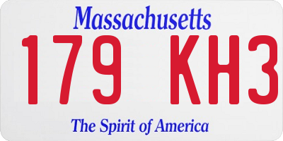 MA license plate 179KH3