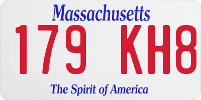 MA license plate 179KH8