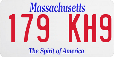 MA license plate 179KH9