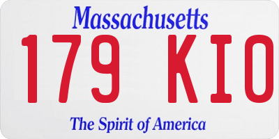 MA license plate 179KI0