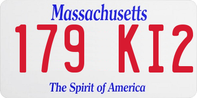 MA license plate 179KI2