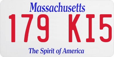 MA license plate 179KI5