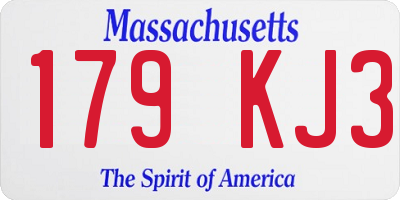 MA license plate 179KJ3