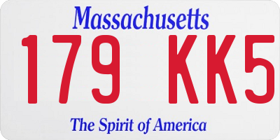 MA license plate 179KK5