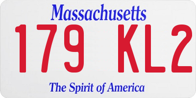 MA license plate 179KL2