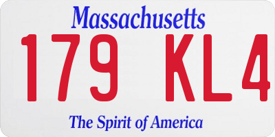 MA license plate 179KL4