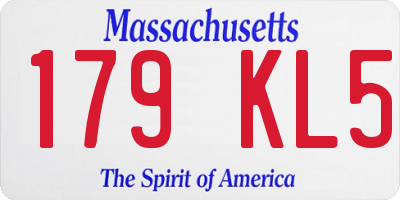 MA license plate 179KL5