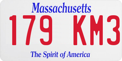 MA license plate 179KM3