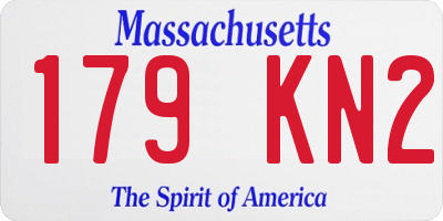 MA license plate 179KN2