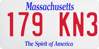 MA license plate 179KN3