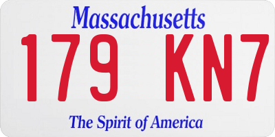 MA license plate 179KN7