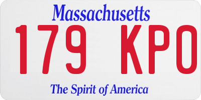 MA license plate 179KP0