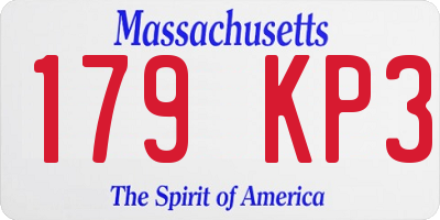 MA license plate 179KP3