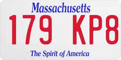 MA license plate 179KP8