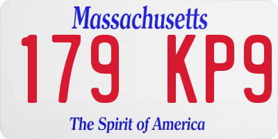 MA license plate 179KP9