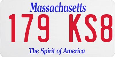 MA license plate 179KS8
