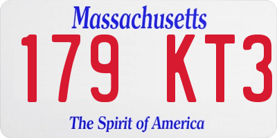 MA license plate 179KT3