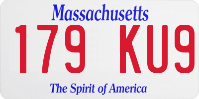 MA license plate 179KU9