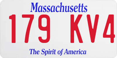 MA license plate 179KV4