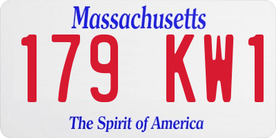 MA license plate 179KW1