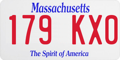 MA license plate 179KX0
