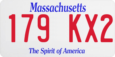 MA license plate 179KX2