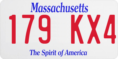 MA license plate 179KX4