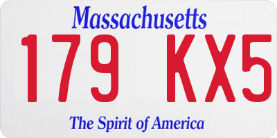 MA license plate 179KX5