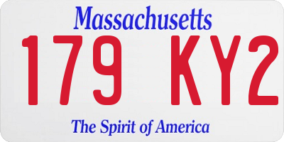 MA license plate 179KY2