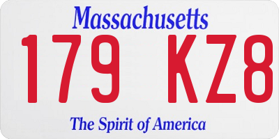 MA license plate 179KZ8