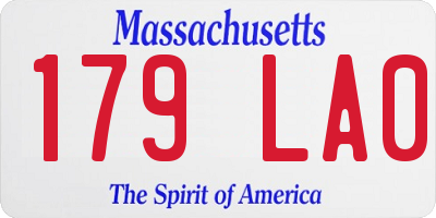 MA license plate 179LA0