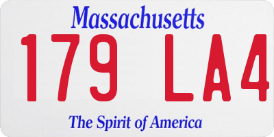 MA license plate 179LA4