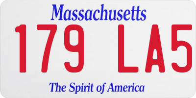 MA license plate 179LA5