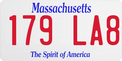 MA license plate 179LA8