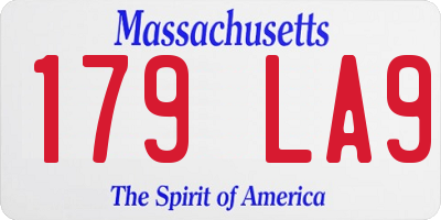 MA license plate 179LA9