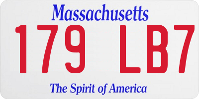 MA license plate 179LB7