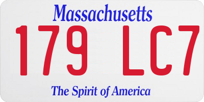 MA license plate 179LC7