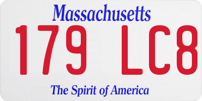 MA license plate 179LC8
