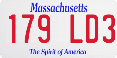 MA license plate 179LD3