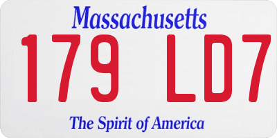 MA license plate 179LD7
