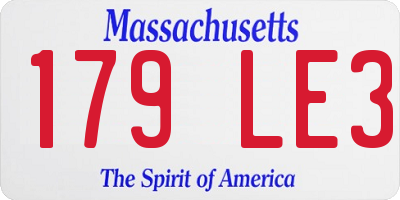 MA license plate 179LE3