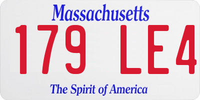 MA license plate 179LE4