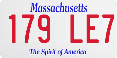 MA license plate 179LE7